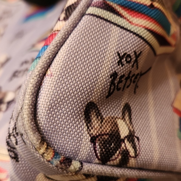 Betsey Johnson Gray French Bulldog Insulated Lunchbag - Picture 8 of 9